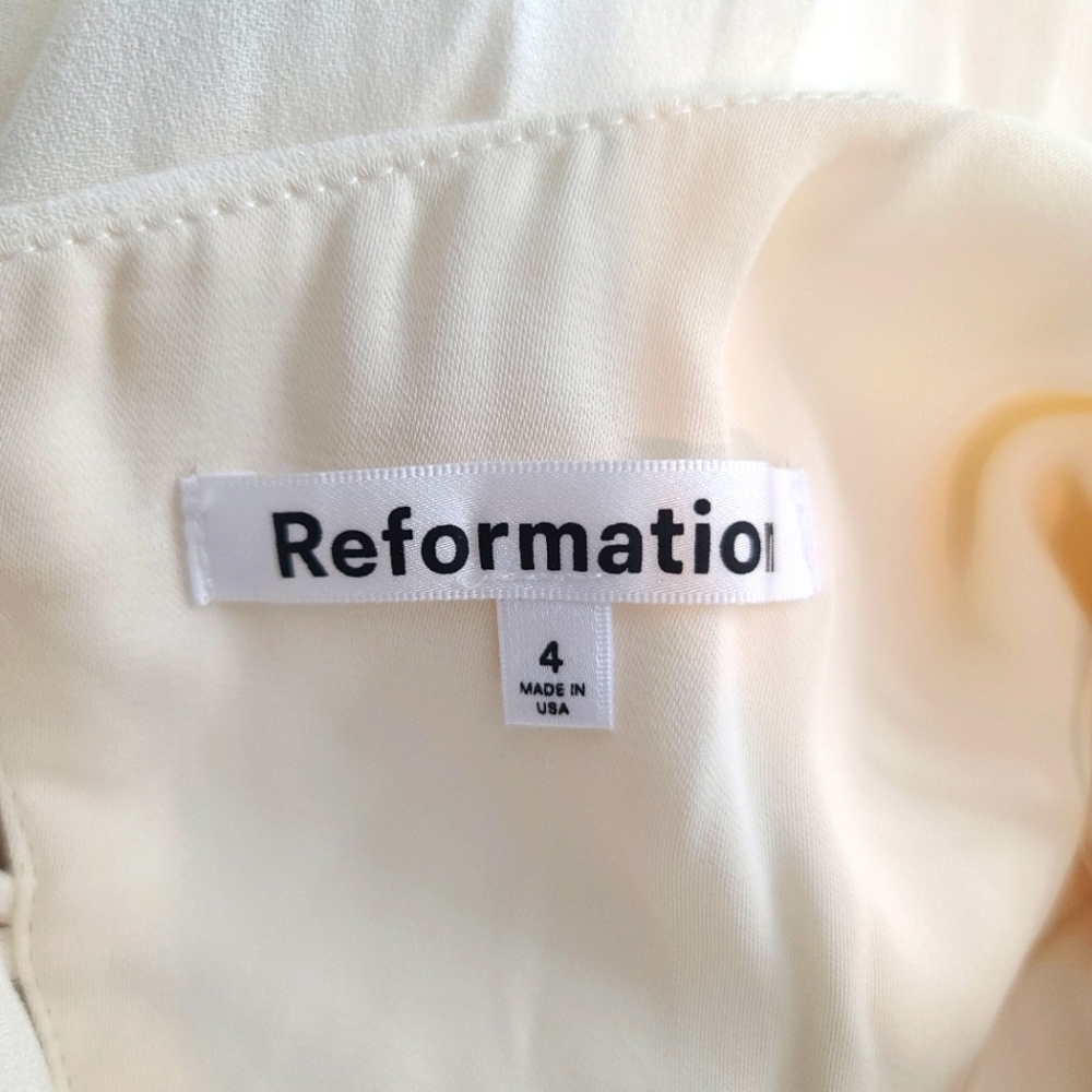 Reformation Lecce Maxi Crepe Sweetheart Neckline Gown Wedding Dress in I… - Picture 6 of 12